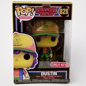 NEW Funko POP Television 828 Stranger Things Dustin Black Light Target Exclusive